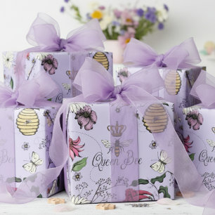 Elegant Drottningbi Blomma Presentpapper