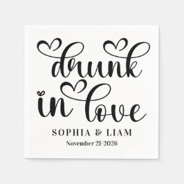 Elegant Drunk in Love Script Wedding Pappersservett