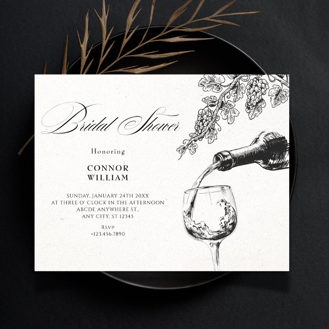Elegant dryck vin bröllopsdusch inbjudningar (Skapare uppladdad)