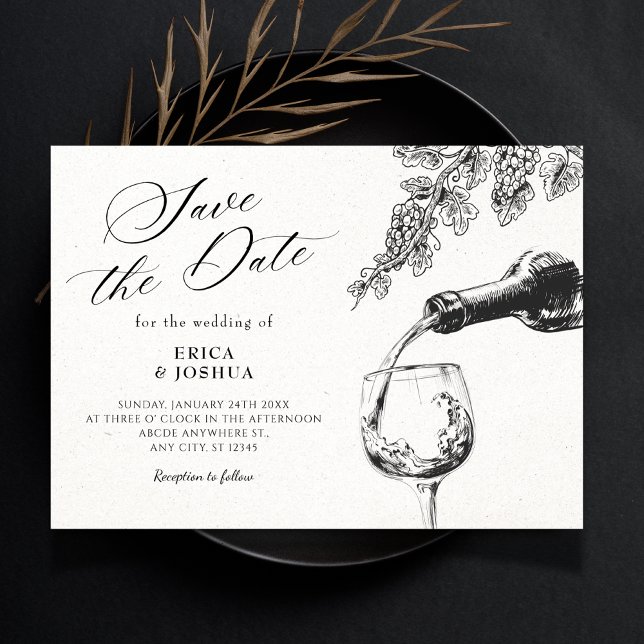 Elegant dryck vin bröllopsdusch spara datumet (Skapare uppladdad)