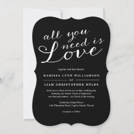 Elegant du behöver är Kärlek Black Bröllop Inbjudningar