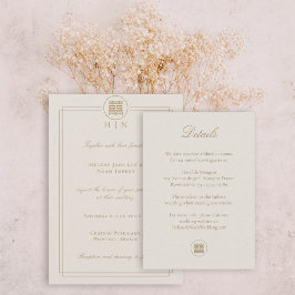Elegant Dubbel Lycka Champagne Bröllopsdetalj Tilläggskort