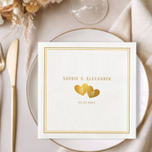 Elegant Dubbelhjärtade Initialer Bröllop