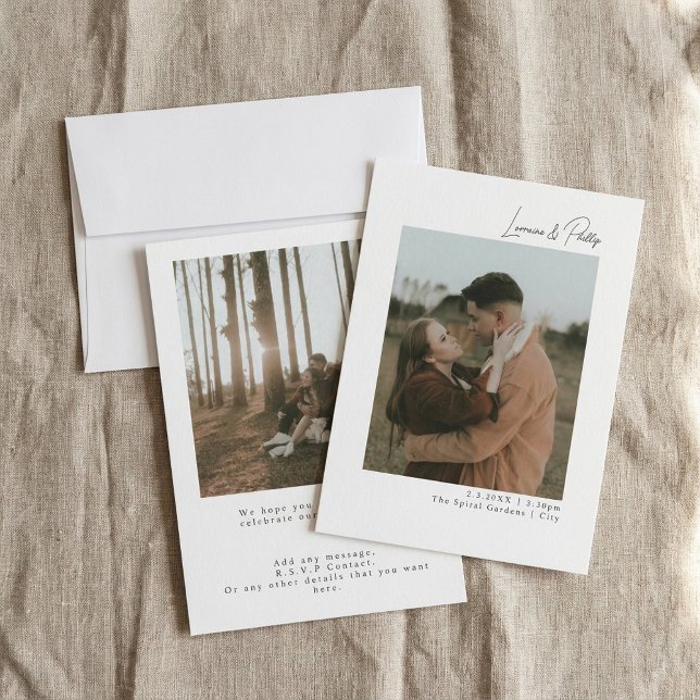 Elegant dubbla Photo Bröllop Inbjudningar (Elegant double Photo Wedding Invitation)