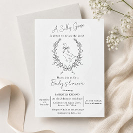 Elegant dum gås baby shower inbjudningar