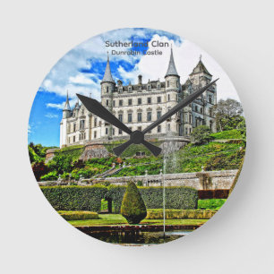 Elegant Dunrobin Castle Scotland Sutherland Klan Rund Klocka