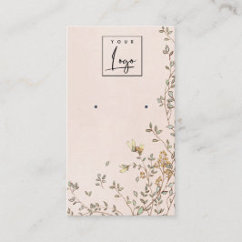 Elegant Dusky Blommigt  Logotyp Earring Visning Visitkort