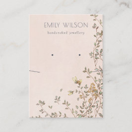 Elegant Dusky Blommigt Rosa Earring Necklace Visni Visitkort