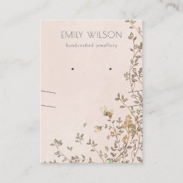 Elegant Dusky Blommigt Rosa Earring Necklace Visni Visitkort