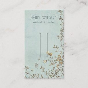 Elegant Dusky Blommigt Vine Aqua Hair Clip Visning Visitkort