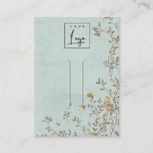 Elegant Dusky Blommigt Vine Aqua Hair Clip Visning Visitkort