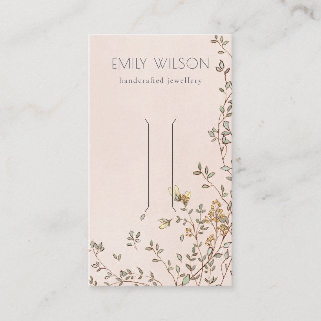 Elegant Dusky Blommigt Vine  Hair Clip Visning Visitkort (Framsida)