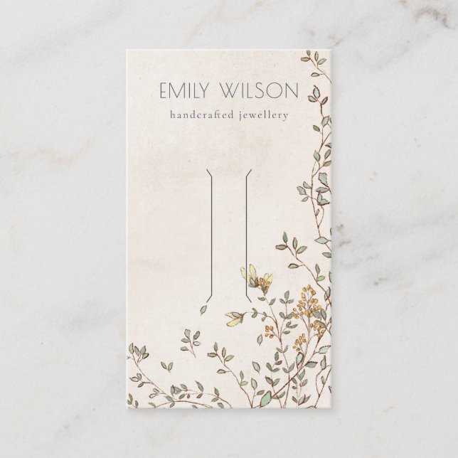 Elegant Dusky Blommigt Vine Ivory Hair Clip Visnin Visitkort (Framsida)