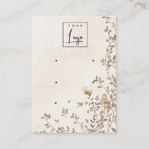 Elegant Dusky Blommigt Vine Logotyp 3 Visning Visitkort