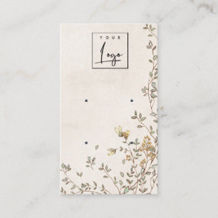 Elegant Dusky Blommigt Vine Logotyp Earring Visnin Visitkort