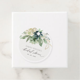 Elegant Dusky Blue Grönt Succulent Möhippa Gåvor Etiketter
