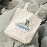Elegant Dusky Cruise Frakt Handflatan Sjölandskap  Tygkasse<br><div class="desc">Dusky Cruise Frakt Handflatan Sjölandskap Theme Collection. - Det är ett vattenfärgstryck för elegant Illustration of water color kryssning frakt with handflatan and greenery, perfekt for your shore beachy kryssning bröllop & party. Det är mycket enkelt att anpassa, med dina personuppgifter. Om du behöver någon annan matchande produkt eller anpassning...</div>