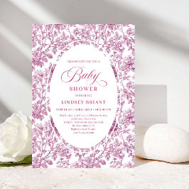 Elegant Dusky Pink Rose Gold Baby Shower Invite Inbjudningar