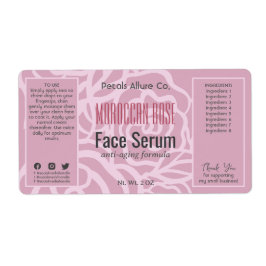 Elegant Dusky Ro Rosa Ansikte Hair Oil Serum Label Fraktsedel