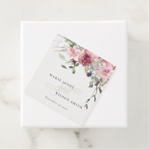Elegant Dusky Ro Wildblomma Blommigt Bröllop Gåvor Etiketter
