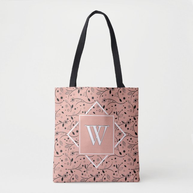 Elegant | Dusky Rosa | BLOMMIGT | MONOGRAM Tygkasse (Framsida)
