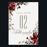 Elegant Dusky Warm Winter Festive Foliage Bröllop Bordsnummer<br><div class="desc">Om du behöver ytterligare anpassningar kan du kontakta mig på yellowfebstudio@gmail.com.</div>