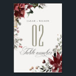 Elegant Dusky Warm Winter Festive Foliage Bröllop Bordsnummer<br><div class="desc">Om du behöver ytterligare anpassningar kan du kontakta mig på yellowfebstudio@gmail.com.</div>