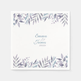 Elegant Dusty Blåa blommor Napkins Pappersservett