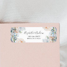 Elegant Dusty Blåa blommor Returadress