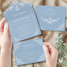 Elegant Dusty Blue allt på en Bröllop