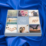 Elegant Dusty Blue Ampersand Bröllop Photo Collage Canvastryck<br><div class="desc">Modern Elegant Ampersand Bröllop Photo Collage</div>