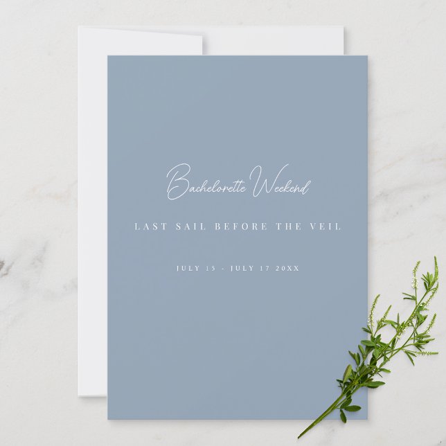 Elegant Dusty Blue Bachelorette Helg Card Inbjudningar (Skapare uppladdad)