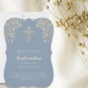 Elegant Dusty Blue - Bekräftelse med Bible Verse
