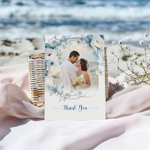 Elegant Dusty Blue Blommigt Baby Shower
