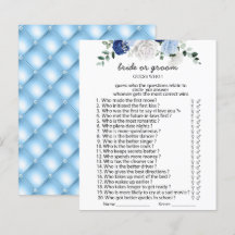 Elegant Dusty Blue Blommigt bride or groom-spel Pa