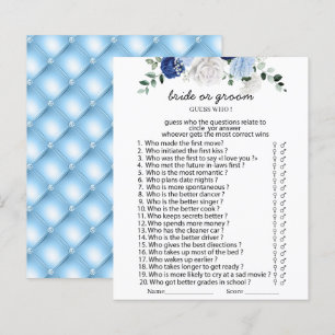 Elegant Dusty Blue Blommigt bride or groom-spel Pa