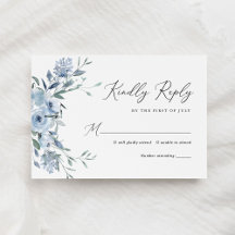 Elegant Dusty Blue Blommigt Bröllop
