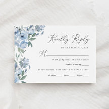 Elegant Dusty Blue Blommigt Bröllop
