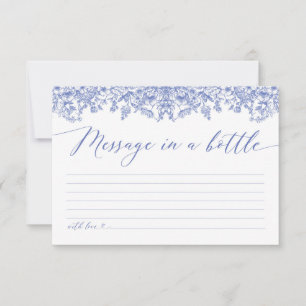 Elegant Dusty Blue Blommigt Message i ett spel i F Inbjudningar
