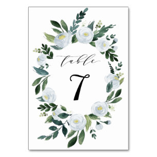 Elegant Dusty Blue Blommigt Rustic Garden Wedding Bordsnummer