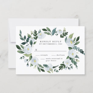 Elegant Dusty Blue Blommigt Rustic Garden Wedding OSA Kort