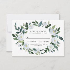 Elegant Dusty Blue Blommigt Rustic Garden Wedding OSA Kort