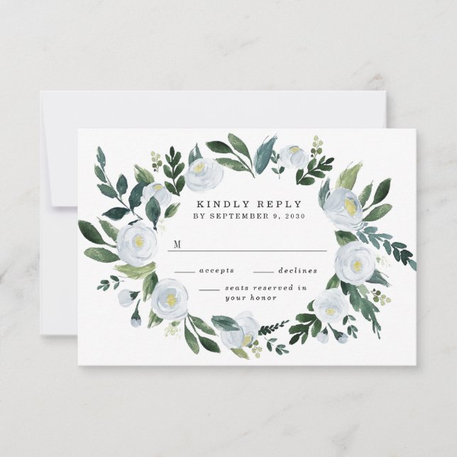 Elegant Dusty Blue Blommigt Rustic Garden Wedding OSA Kort (Framsida)