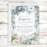 Elegant Dusty Blue Blommigt Surprise 21:a födelsed Inbjudningar<br><div class="desc">Dusty blue water color blommigt with sage grönt lövs Surprise 21-års födelsedagsinbjudan. Kontakta mig om du behöver hjälp med anpassning eller om du vill begära matchande produkter.</div>
