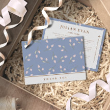 Elegant Dusty Blue Blommigt Tack