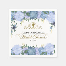 Elegant Dusty Blue Blommigt Victorian Möhippa