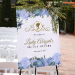 Elegant Dusty Blue Blommigt Victorian Möhippa Poster<br><div class="desc">Modern Classic Elegant,  dammig,  blå blommigt,  party möhippa i te.</div>