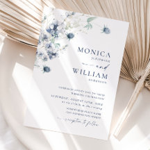 Elegant Dusty Blue Boho Winter Foliage Bröllop
