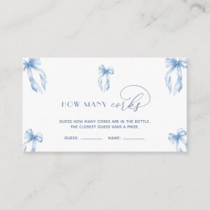 Elegant Dusty Blue Bow gissar hur många Kork-spel Tilläggskort