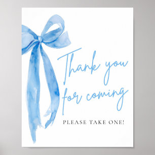Elegant Dusty Blue Bow-Tack för kommande tecken Poster